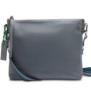 Consuela Downtown Crossbody Bag Keanu Gray Leather Purse NWT New Grey